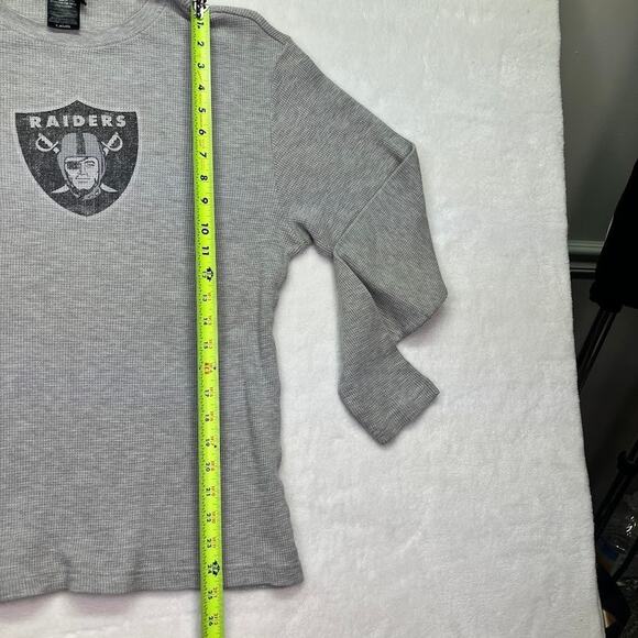 Oakland Las Vegas Raiders Logo VTG Long Sleeve Thermal Shirt Size L Front Hit - Picture 6 of 7